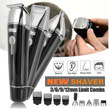 6IN1 Professional Hair Trimmer za Polnjenje Električnih Lase Clipper Moške Akumulatorski Frizuro Brivnik Nastavljiv rezalni Stroj Set