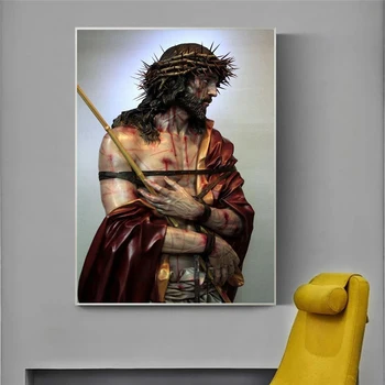 Abstraktna Slika Jezusa Platna Slike Steno Umetnosti Plakatov in Fotografij Portret Jezusa Stenske Slike Za Dnevna Soba Stenski Dekor