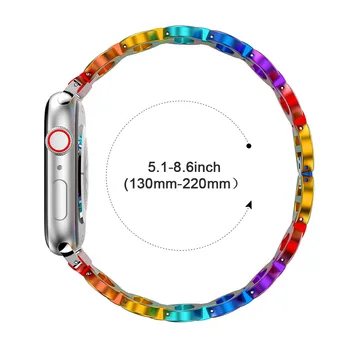 Aluminijeve Zlitine Watch band za Apple Watch 6 5 4 40 mm 44 Luksuzni Mavrica Aluminijeve Zlitine Watch Trak za Apple Gledati Serije 1 2