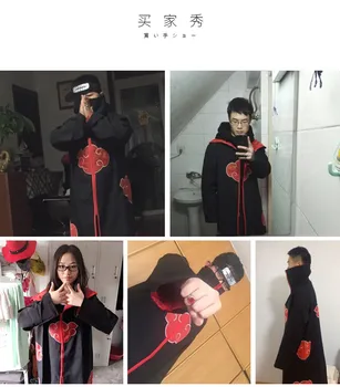Anime Naruto Cosplay Kostum Akatsuki Plašč Uchiha Itachi Shuriken Čelo Glavo Dodatki, obleke, Cosplay S-XXL
