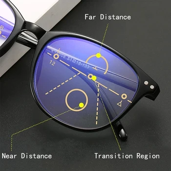 Anti-modra Svetloba Progresivna Multifokalna Obravnavi Očala Ženske&Moških Klasičnih Oversize Okvir Presbyopic Očala +1.0+4.0