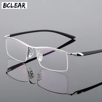 BCLEAR Browline Pol Platišča Kovinskih Očal Okvir za Moške, Modni Očala Kul Optičnih Očal Človek Očala na Recept Okvir