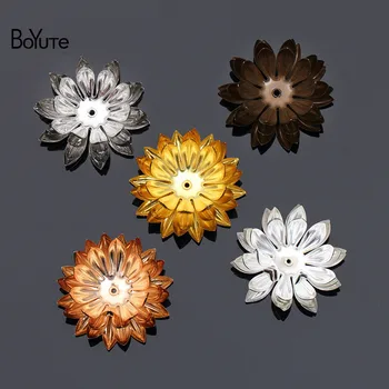 BoYuTe (20 Kos/Veliko 30 MM Kovinski Medenina Štiri-plast Chrysanthemum Materialov Ročno Diy Nakit Ugotovitve Komponente