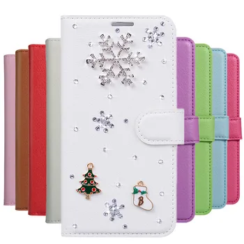 Božič Flip Usnje kartice Denarnice Kritje za iphone X XS XR 5 6S Plus 7 8 Mobilni telefon Apple iphone Mini 12 11 Pro Max Primeru