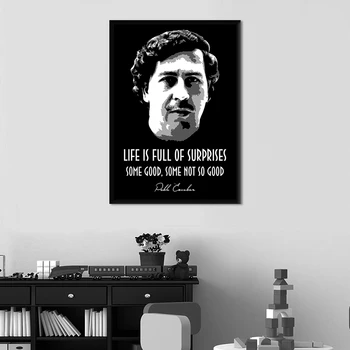Brez Okvirja HD Doma Dekoracijo Tiskanje Pablo Escobar Življenje Ponudbe Plakat Platno Oljna slika, Dnevna Soba Dekoracijo