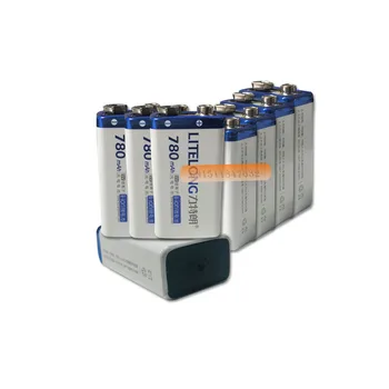 Brezplačna dostava 780mAh 9v baterija li-ion Polnilna litij-9 Volt Baterije mike Proizvajalca 3 Leta Garancije!!!