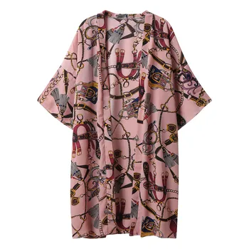 BREZPLAČNO NESREČA Ženske Majice Natisnjeni Jopico Plašč Kimono Style Sveže Elemente Svoboden Trend Častno Eleganten Poletje Bluzo Majice