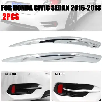 Chrome Zadnje Luči za Meglo Kritje Trim Za Honda Civic 10. Gen Limuzina 2016-2018 Žaromet Obrvi, Veke, Trim Kritje Trim Nalepke