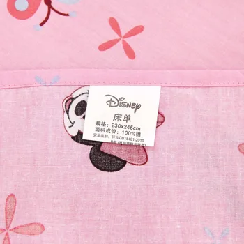Disney Bombaž Roza Minnie Mouse Odeja/Rjuhe Kritje Ravno List Twin Kraljica Posteljno Perilo Pillowcases Otrok, Odraslih, Posteljnina Nabor 3pcs/4pcs