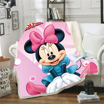 Disney Mickey Mouse 3D Tiskanih Flis Odeja za Postelje Debela Odeja Moda Bedspread Sherpa Vrgel Odejo Odrasli Otroci Darilo