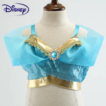 Disney Princesa Jasmina Obleko Gor Otroci Sequined Cvet Natisnjeni Perzijski Princess Kostum Otrok Halloween Cosplay Fancy