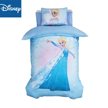 Disney risanke Zamrznjene Elsa Posteljnine komplet za Otroke 120x150cm Jaslice Velikost Rjuhe Prevleke blazino Prevara Bombažno Posteljno Perilo Fantje Odeje