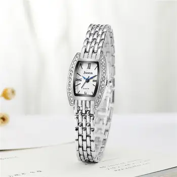 Elegantne Dame Moda Pravokotnik Ure Luksuzne blagovne Znamke Rose Zlata Ženske Quartz uro z Modro Kazalec Diamond Ženski Watch Darila