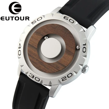 EUTOUR Magnetni lesa izbiranje dvojno žogo vzporedno watch luksuzni zlitine material za moške prosti čas osebnost, ki niso kazalec quartz uro