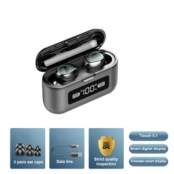 F9 V Uho Pravi Brezžični Dotik Športne Slušalke Bluetooth TWS Prostor za Polnjenje Mobilnega Telefona