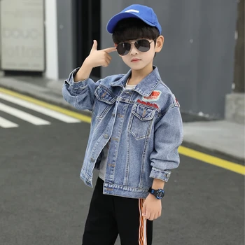 Fantje jeans jakne 2020 novo pomlad oprati moda plašč baby otroci jeseni dolgo oplaščeni športna oblačila otroci vrhovi 4 do 14 let