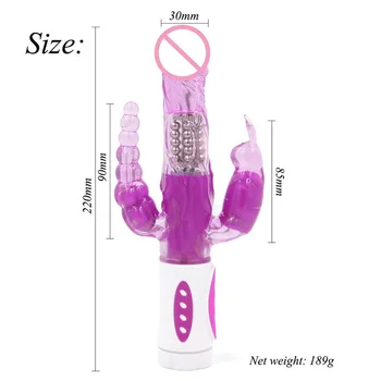 G-Spot Rabbit Vibrator za Ženske Klitoris Stimulator Erotično Masažo Dvojno Penetracijo z vibriranjem Dildo Sex Igrače za Odrasle Ženske