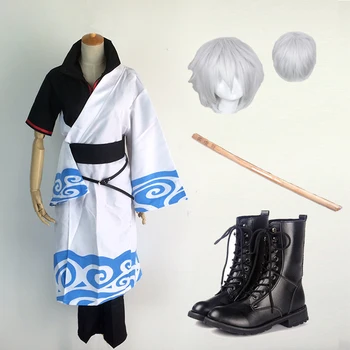 Gina Tama GinTama Gintoki Sakata Cosplay Kostum, Obleke, vse Z Mečem