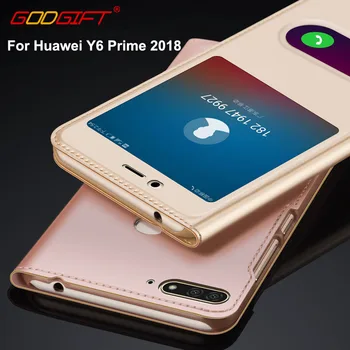 GodGift Huawei Y6 Prime 2018 Primeru Luksuznih Huawei Y6Prime 2018 PU Usnja Kritje Flip Primeru Za Huawei Y 6 Prime 2018 Telefon Primerih