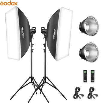 Godox 2*KA-60 W 60Ws 5600K Studio LED Neprekinjeno Foto Studio Video Lučka + 2*1,8 m Lahka Stojalo + 2*60x60cm Softbox LED Luči Komplet