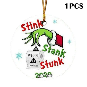 Grinch Strani Obraza Zajema Vzorec Božič Prilagodite Obesek Božič Drevo Ornament Dekoracijo QP2