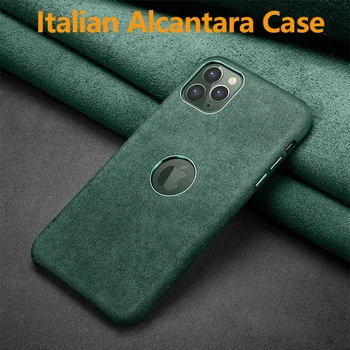 Italijanski Alcantara Primeru Telefon za Apple iPhone 11 Pro Max Luksuzni Poslovni Usnjena torbica za iPhone 11 Telefon Zadnji Pokrovček