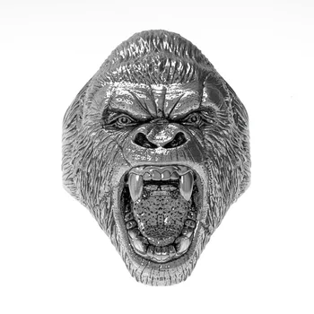 Iz nerjavečega Jekla, Titana Obroč Moški Letnik Viking Punk RockRoar Peter Jackson je King Kong Gorilla Živali Obroči Za Človeka Nakit