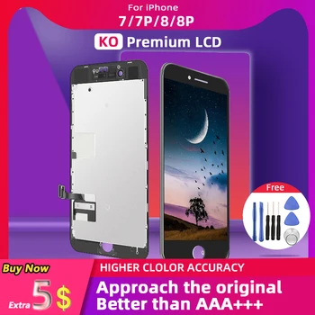 KO Premium LCD za iphone7 7plus LCD Zaslon Za iPhone plus 8 LCD-Plošča Z Orodji Za Apple 7 Zaslon Popravila Vrh 3D Id