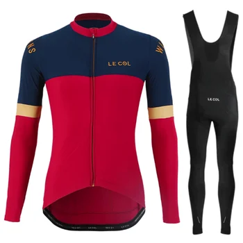 LE COL moških je Pozimi toplo dolg rokav Usposabljanje Jersey maillot kolesarska oblačila kolesarska nastavite MTB jakno obleko ropa de moto hombre