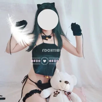 Lep Catwoman Perilo nastavite Zapeljivo Devica Cosplay Anime Modrc Kratek Niz Risanka Ljubka Lolita Kawaii Cat Dekle Seksi Perilo