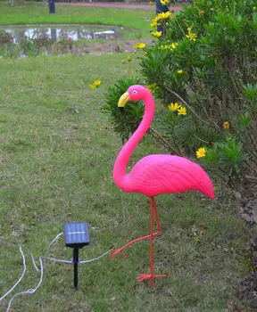 Lep Roza Živali LED Sončne Flamingo Delež Svetlobe, Solar Powered Lučka na Prostem Pot Travnik Dvorišče Lučka za Dekoracijo