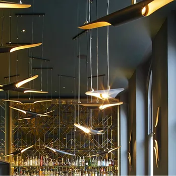 Letala lestenec, Nordijska dnevna soba, bar, kavarna kompleks tla oblikovan iz aluminija tube bambusa lestenec DIA6*L60CM AC90-240V