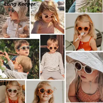 LongKeeper Nov Modni Okrogla sončna Očala Otroci Lepe Pisane sončna Očala Dekleta Fantje Letnik Odtenki UV400 Očala Infantil Gafas
