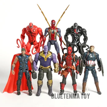 Marvel Deadpool Strup Pokol Železa Pajek Thanos Thor Captain America PVC Dejanje Slika Nastavite Igrače Slika