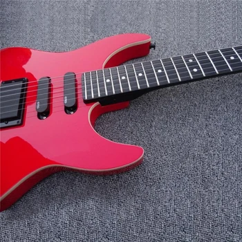 Masivnega lesa jelše vrh ebony fretboard brezglavi električna kitara 39 palčni rdeče barve, mat 25 fret električna kitara