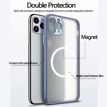 Mat Fotoaparat Zaščitnik Pregleden macsafe Primeru Za iPhone 12 12Pro Max Magnetni Magnet Kritje Za iPhone 12Pro 12Mini Coque