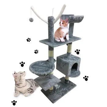Mačka Drevo Condo Pohištvo Mucek Dejavnosti Stolp Pet Kitty Play Hiša z Praskanje delovnih Mest Gredi viseči mreži