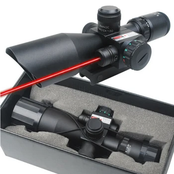 Mil-Dot Reticle Pogled Področje Lov Riflescope 2.5-10 x 40E Krat Zoom Laser Osvetljeni Tactical Puška, ki Obsega 20 mm Železniškega Nosilci