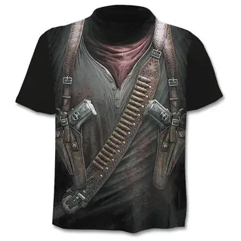 Moda težkih kovin Grim Reaper LOBANJE 3D Natisnjeni T-shirt Harajuku priložnostne slog T-shirt hip hop street vrh