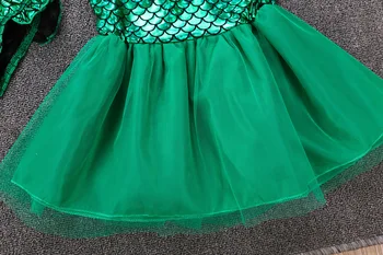 Morska deklica Kopalke, kopalke Bikini Plavanje little princess ariel obleko cosplay kostum otroci za dekle modno zeleno obleko
