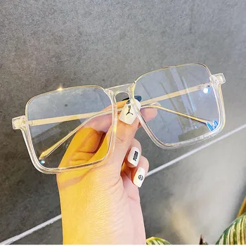 Moški Spektakel Kvadratni Okvir Očal Okvir Jasno Objektiv 2020 Ženske blagovne Znamke Očala Optičnih Slik Anti-modra Svetloba Navaden Očala