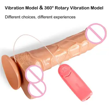 Multifrequency Ogromen Dildo, Vibrator 360° Rtation Vibracije Penis Adult Sex Igrače Realne Big Dick Falos za Ženske Masturbacija