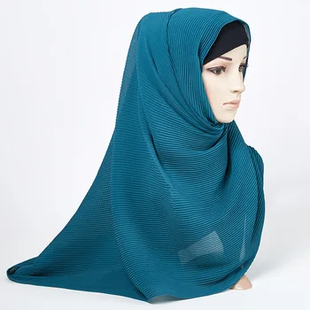 Muslimanske Ženske Mečka Šifon Šal Hidžab Soild Barve Headscarf Ženski headwrap islamske valovanje hidžab indonezija hidjab