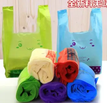 Nasmeh velike plastične vrečke nakupovalna torba z ročajem za hrano arhiviranje jopič telovnik žep Supermarket Nakupovanje plastično vrečko vrečka