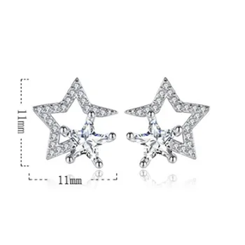 NEHZY Nove dame moda srebrni uhani visoke kakovosti kristalno votlih pet opozoril star retro srčkan blagovne znamke uho nakit