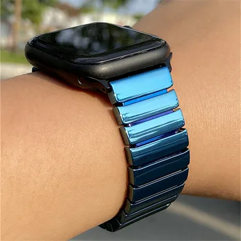 Nov slog za Apple ura iwatch serije MP 6 5 4 3 watch keramični modri trak zapestnica manšeta zamenjava 44 42mm pasu pasu