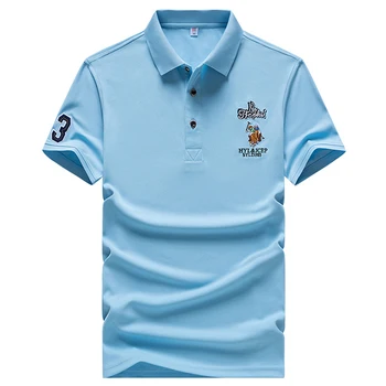 Nova Majica Polo Moški blagovne Znamke vezenje konj Kratka Sleeved Camisas Poletje Obleko srajce moške Jersey Golf Polos Par Hombre oblačila