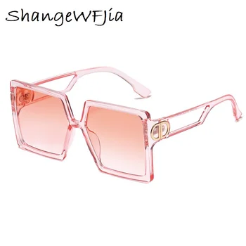 NOVA Moda Prevelik Kvadratnih Retro sončna Očala Velik Okvir sončna Očala Za Ženske Očala Ženska Unisex Oculos UV400
