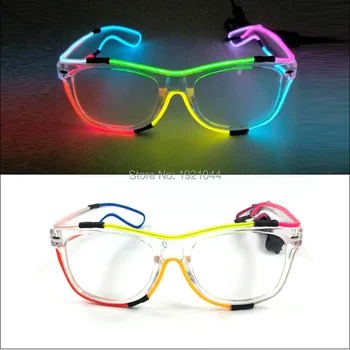 Nova Zasnova EL Žice Utripa Očala Pisane EL Neon Očala LED Očala Žareče Stranka Dobave Novost Darilo Sijaj sončna Očala