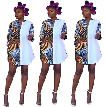 Nove Afriške Obleka Ženske Tiskanja Bazin Dashiki Afriki Oblačila Z Dolgimi Rokavi Poletje Jesen Majica Vestidos Ženski 2020 Blusa